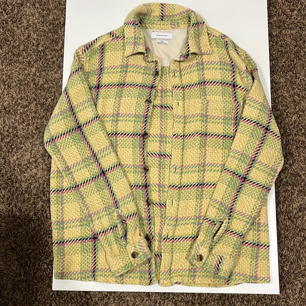 Urban outfitters / mens size M / Yellow Plaid Oversized Tweed Knit